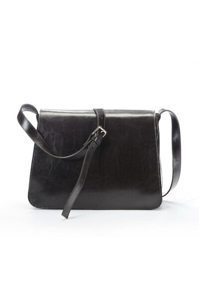 ANNA FELLINI Geanta dama piele, ANNA FELLINI, Cristal mare, maro inchis, 30x9...