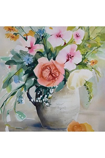 Generic Elmer's Flower Pot Framed Canvas Wall Art - 40 x 40 x 1.8 cm