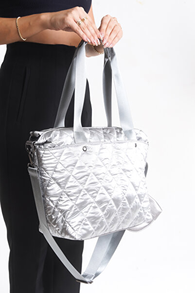 Shoesers Women's Diamond Pattern Bucket Model Lightweight and Stylish Wallet Shoulder Bag with Shiny Parachute Fabric