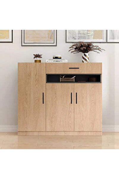 Generic Mofo Shelly Shoe Cabinet, 20 Pairs, 3 Doors, 1 Drawer