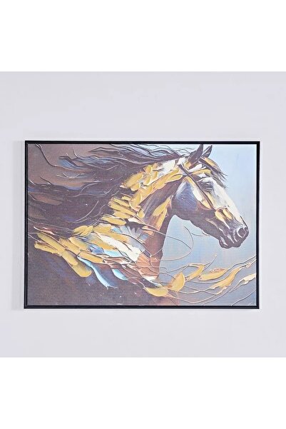 Generic لوحة قماشية لحصان الركض إيرسيل مع رسم يدوي - 50x70x2.5 سم