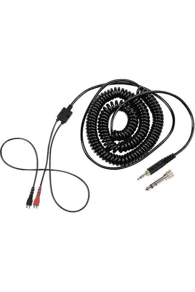 PadForce Cablu audio pentru căști Sennheiser HD25, cu adaptor de 6,35 mm, spiralat, lungime 1,50 - 5 m