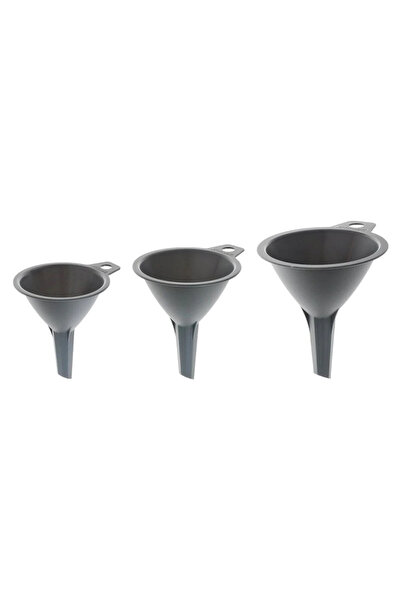 FACKELMANN Set of 3 funnels 42700, 8, 9, 11 cm, Hanging hook, Gray