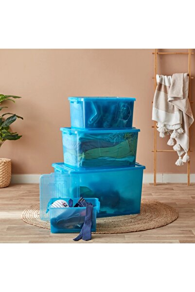 Generic 55L Rolling Storage Box with Wheels and Lid - 56 x 39 x 31.5 cm