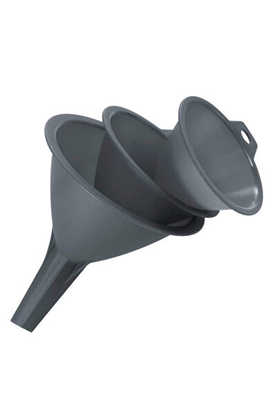 FACKELMANN Set of 3 funnels 42700, 8, 9, 11 cm, Hanging hook, Gray