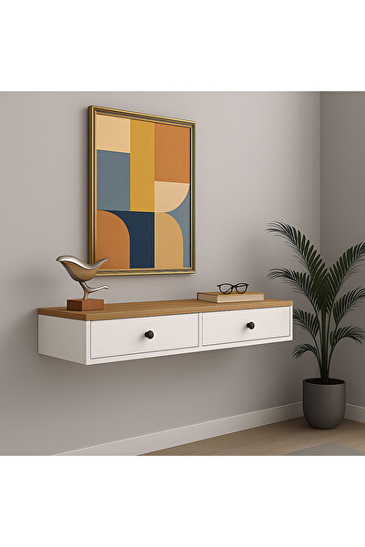 Tasaroma Atlantik Modern Beyaz 2 Kapaklı Dresuar Dekoratif Antre & Salon Mobilya 100 cm