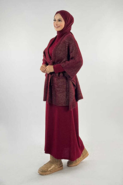 Bym Fashion Παντόφλα με λεπτομέρεια από σιμέντες με τσέπες 18332 Βουργουνδία