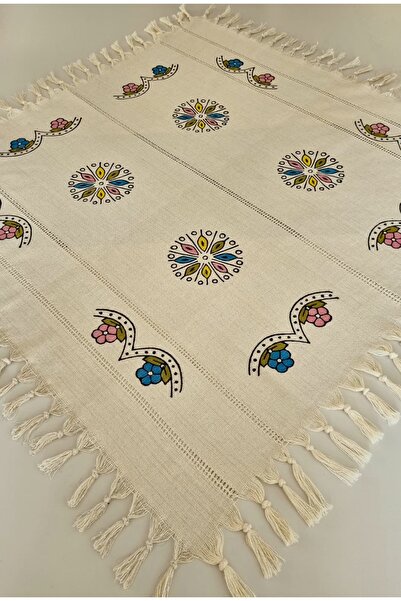 Milenam Authentic Patterned Handcrafted Wooden Printed Slap Work Square Table...