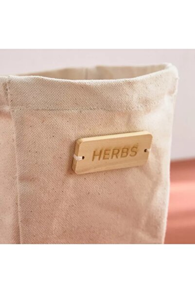 Generic Bella Fabric Planter with Wooden Label - 14 x 14 x 15 cm