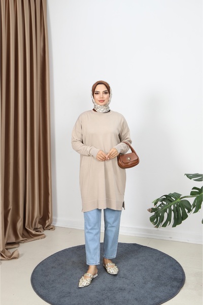 NİSUM MODA Slit Mercerized Tunic
