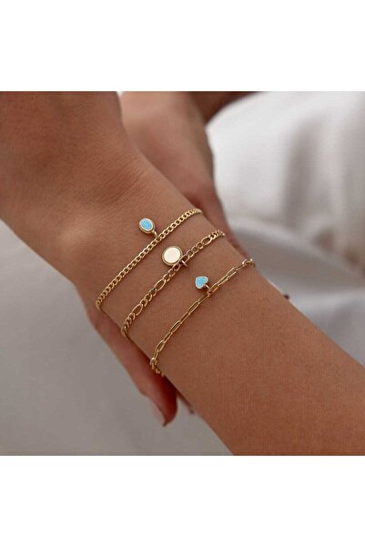 Cherry by Özkonak Oval Aqua Vintage Charm Bileklik