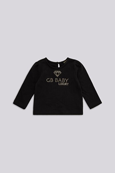 GB Baby تيشيرت أسود للفتيات الصغيرات من BG Store