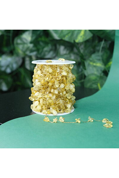 Prestij Boncuk Lanț de metal de culoare aurie Lanț de piatră naturală ruptă g...