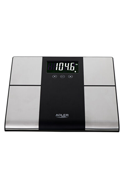 adler Scale AD 8165, Up to 225 kg, Memory for up to 10 users, LCD display, 3 x AAA, Inox/Black