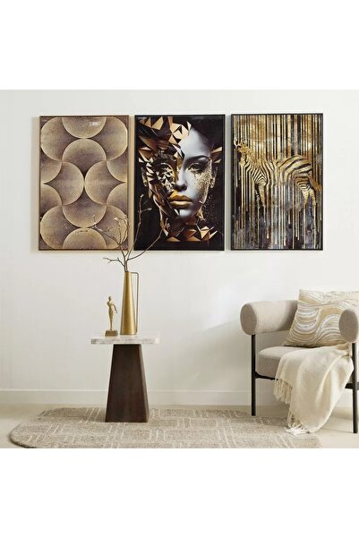 Generic Framed Abstract Portrait of a Cypriot Odian Zebra with Metallic Paper - 60 x 90 x 2.8 cm