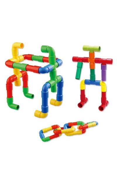 OEM Joc de constructii cu tuburi, 70 piese, multicolor