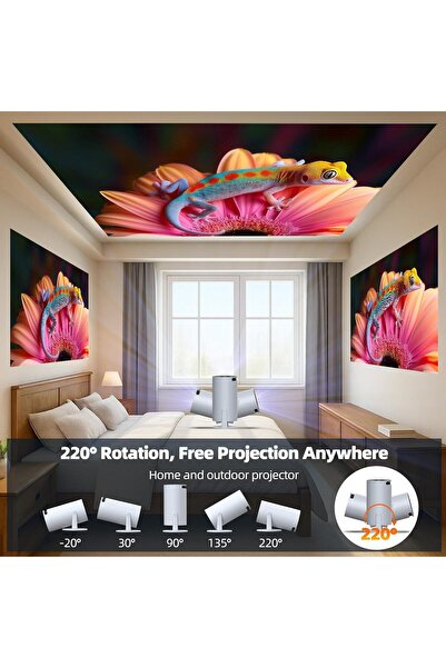 Generic Projector with WiFi and Bluetooth, Mini Projector, 4K 1080P Support Portable Wireless Movie Projecto