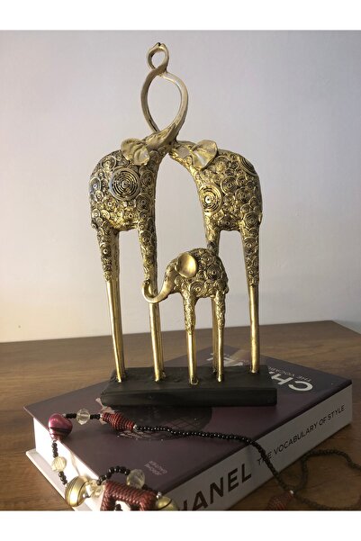 Evimore Uzun Aile Fil Gold Biblo Ev Dekorasyon Ofis Dekor Obje