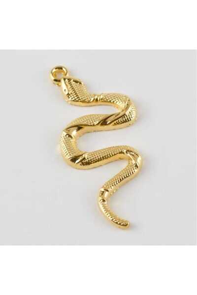 yiğit aksesuar 1 Adet Gold kararmaz Yılan Kolye Ucu takı yapım malzemeleri