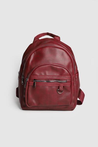La La'Graccio Paris La'Graccio Paris Women's Nales Donma Faux Leather Backpack Claret Red