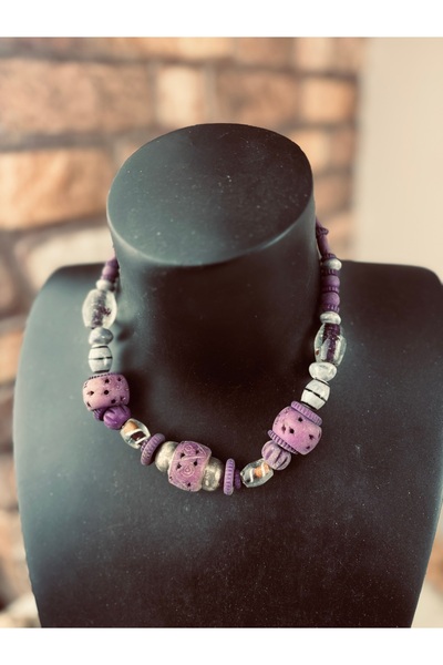 SEDEF TAKI Mor kemik kolye