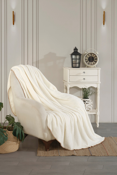 WELY HOME BABY TEKSTİL بطانية ويلسوفت فردية بتفاصيل خياطة يدوية 160×200