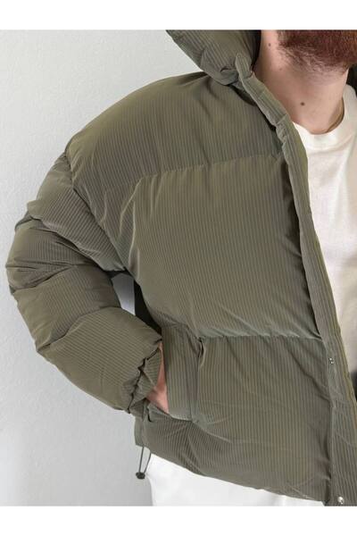 Arvens Frostline Men's Khaki Oversized Puffer Jacket High Quality Offering Comfort and Style in Cold Weather