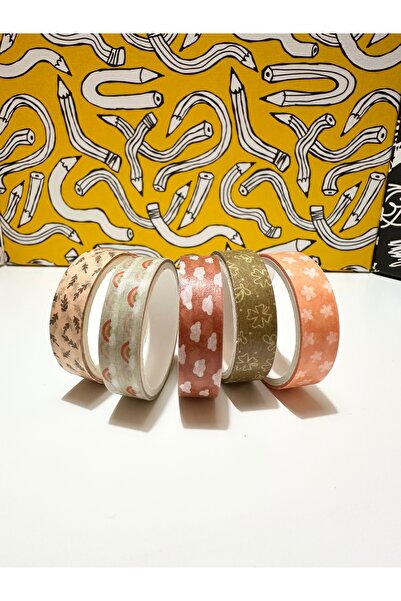 Padme studio 5’li Desenli Kağıt Bant ( 10mmX2m ) Catkins