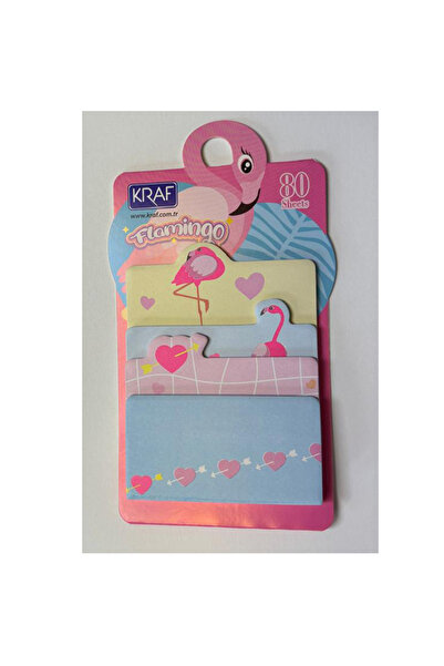 KRAF Adhesive Note Paper Set Flamingo Themed 20 Sheets X 4 Pieces