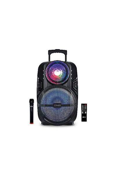 ORIAN Onix Portable Speaker with Microphone – 55W, Remote Control, LED Light, Rechargeable Battery, Black