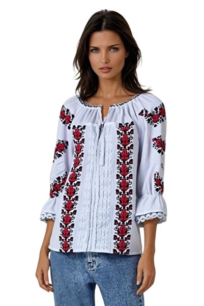 rody's forever Γυναικεία μπλούζα τύπου RD24, φυσικό λευκό/καρδινάλιο κόκκινο,...