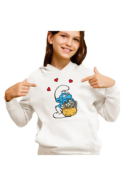 OEM Hanorac Copii Fete Strumfii Indragostit Dragobete Valentine Day