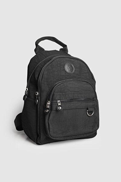 La La'Graccio Paris La'Graccio Paris Women's Nales Donma Faux Leather Backpack Crinkle Black
