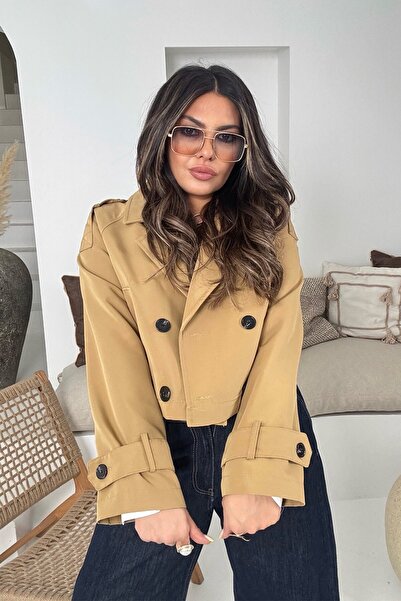 Sohotique By P Short Trenchcoat Mocha Mousse