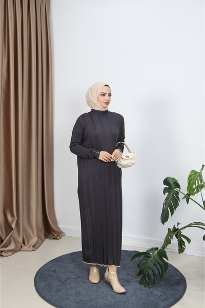 NİSUM MODA Mercerized Dress with Braided Hair