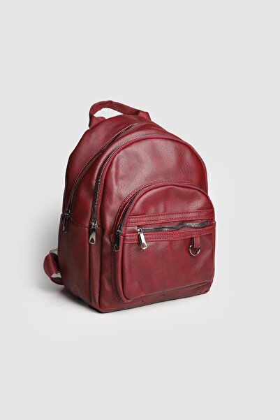 La La'Graccio Paris La'Graccio Paris Women's Nales Donma Faux Leather Backpack Claret Red