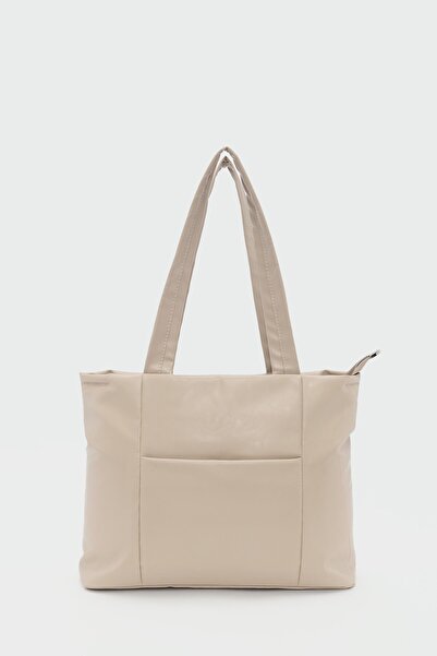 Shule Bags Geantă de umăr din piele Morgan cremă