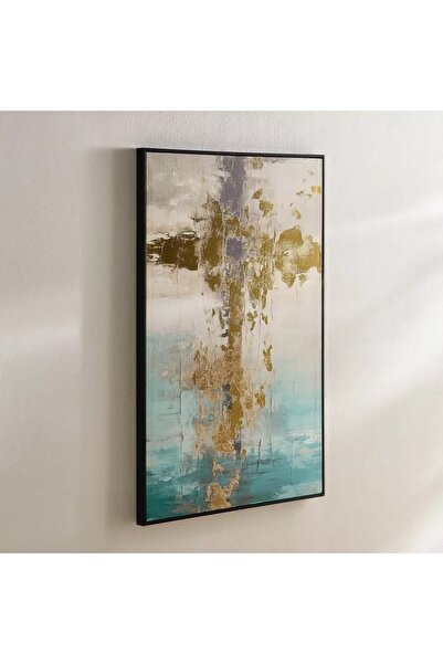 Generic Modern Abstract Painting Framed with Metallic Paper - 60x90x3 cm
