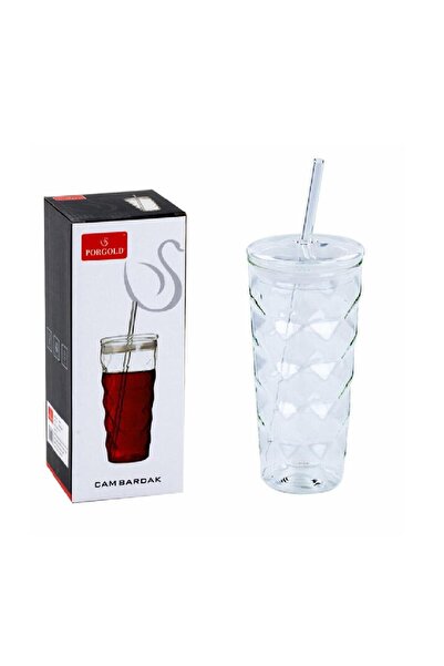 Porgold Glass Cup with Straw 480 ml Alxgb-480A