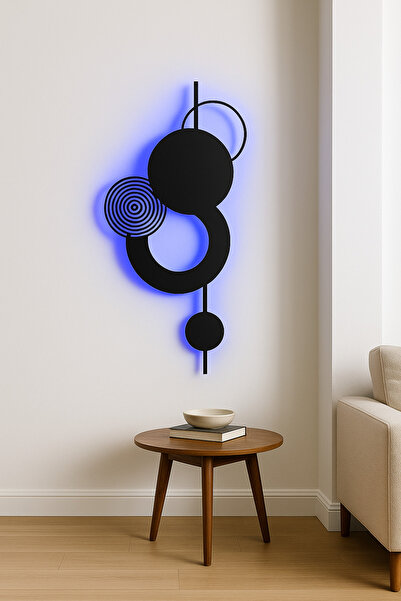 KILINÇARSLAN MÜHENDİSLİK Led Işıklı Modern Geometrik Metal Dekorasyon Tablo