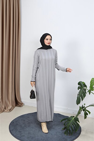 NİSUM MODA Mercerized Dress with Braided Hair