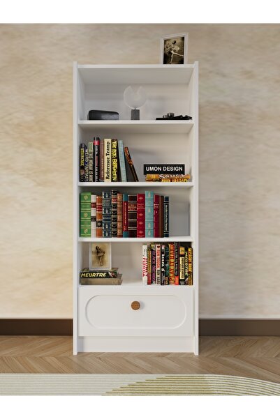 umondesign Boho 5 Raflı Kapaklı Kitaplık MDF Dekoratif Kapak