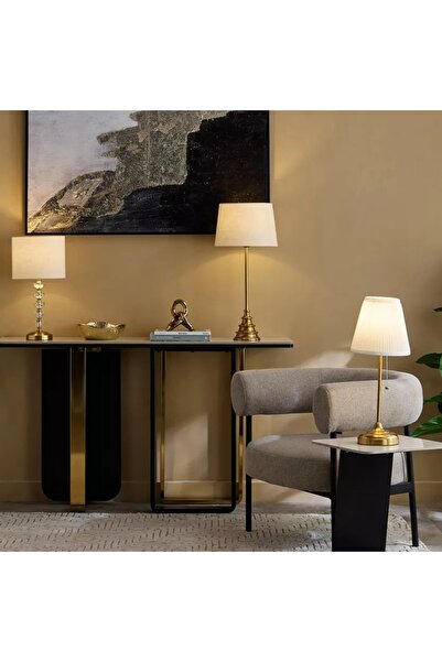 Generic Rollins Caskey Crystal Table Lamp with Linen Shade - 25 x 50 cm