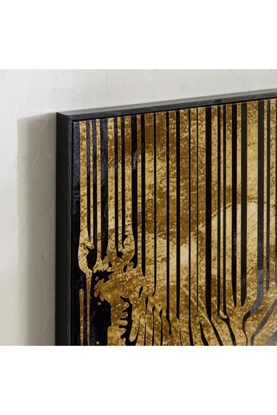 Generic Framed Abstract Portrait of a Cypriot Odian Zebra with Metallic Paper - 60 x 90 x 2.8 cm