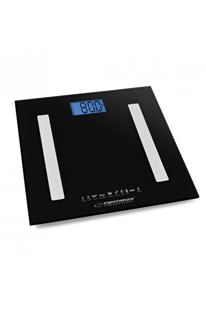 ESPERANZA Multifunctional scale 8in1 EBS016K, 180 kg, Body analyzer, Bluetooth, Glass, LCD, Black