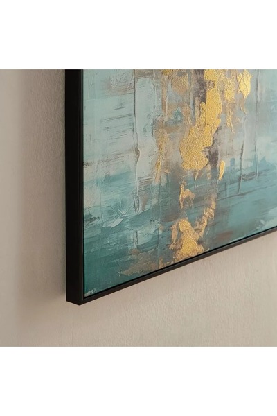 Generic Modern Abstract Painting Framed with Metallic Paper - 60x90x3 cm