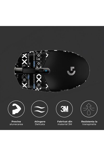 PadForce Decorative protective sticker for Logitech Mouse G102, G304, Non-slip, Gaming, Office