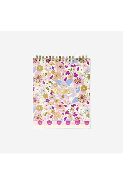 Flying Tiger Copenhagen Pembe Çiçekli 2026 Aylık Masa Takvimi