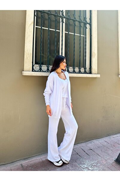 TOFİX textile New Season Soft Knit Winter 3-Piece Set: Cardigan, Blouse, Trousers