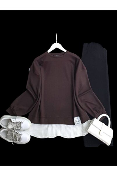 ŞAHİN TESETTÜR GİYİM ETEK UCU PİLİSELİ SALAŞ TUNİK 5616